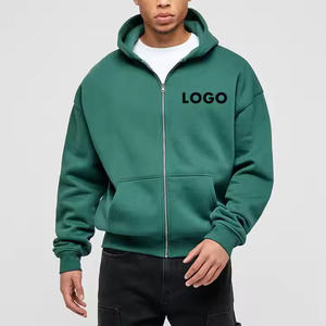 เสื้อฮู้ดซิปเต็มตัวผ้าฟลีซหนานุ่มพิมพ์ลายพัฟฟ์สำหรับผู้ชายใส่ได้ในฤดูหนาว ระบายอากาศได้ดี พร้อมป้ายโลโก้และแท็กการ์ดของคุณเอง - Product Image 4