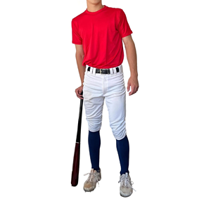 Manchons de compression pour jambes de baseball unisexe bleu marine de haute qualité, respirants, en mélange de spandex, à enfiler, pour le soutien contre les gonflements, toutes saisons - Product Image 3