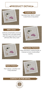 Stylish cocktail napkin with fine embroidery; durable, reusable, great for elegant parties & rustic décor. - Product Image 2