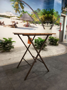 Juego de Mesa y Sillas de Jardín de 3 Piezas, Estilo Bistro, con Estructura Metálica y Listones de Madera, Plegable, de Vietnam, Marca Lumetal - Product Image 3