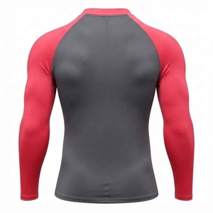 Maillot de compression MMA pour hommes avec logo personnalisé imprimé numériquement sur le devant, manches longues, séchage rapide, Spandex/Polyester - Product Image 2