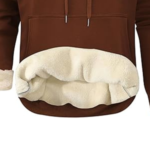 Custom Men's Heavyweight Oversized No <b>Strings</b> Pullover Hoodie Polyester/Cotton Blend Fleece Quick Dry Breathable Front Winter - Product Image 4