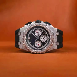Reloj Mecánico de Lujo de Acero Inoxidable para Hombre, Oro Blanco, Moissanita VVS, Correa de 20 mm, Esfera de Cristal, Caja Cuadrada Estilo Hip Hop - Product Image 3