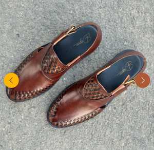 Sandalias de Hombre con Tira en T de Cuero Genuino Marrón, Punta Abierta, Diseño Geométrico, Suela de Goma Transpirable, Zapatos de Moda de Verano - Product Image 6