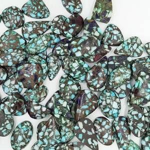 Lote de cabujones de turquesa natural multicolor, piedras preciosas sueltas pulidas y lisas para la fabricación de joyas, suministro al por mayor. - Product Image 3