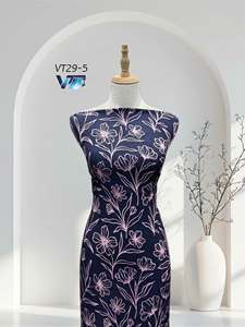 Tissu satiné imprimé floral VT29, 100% polyester, 150/160 cm, léger, extensible, respirant, tissé, pour vêtements féminins, matière pour robe - Product Image 4