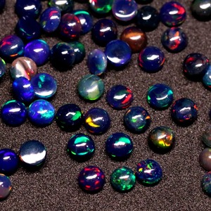 Natural Ethiopian Black <b>Opal</b> Round 5mm Cabochon Loose Gemstone For Jewelry Making Indian Wholesale Bulk Factory Price Supplies - Product Image 2