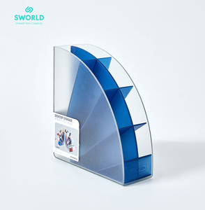 SWORLD Wholesale Desktop Storage <b>Pen</b> Holder Round Plastic Organizer SP-M422 Transparent Design <b>White</b> Color PP Factory - Product Image 5