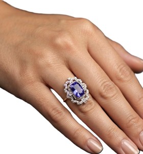 Nouveaux bijoux de luxe en pierres précieuses, or massif 9K 10K 14K 18K, diamants naturels de laboratoire, saphirs bleus, bagues pour femmes, cadeau de fiançailles pour elle - Product Image 5