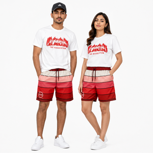 T-shirts et shorts personnalisés pour hommes, 100% coton jersey, anti-boulochage, impressions numériques par sublimation DTG, écologiques, séchage rapide, respirants - Product Image 5