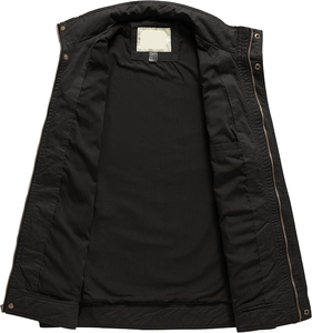 Rugged <b>Field</b> Style <b>Jacket</b> <b>Men</b> Custom Outdoor Workwear Windproof Multi Pocket Functional Zip Up Outerwear - Product Image 2