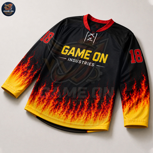 2026 Premium Quality With Private Lable Comfortable Breathable Sublimation Team Wear Custom Flame Design Ice Hockey Uniform - Product Image 5