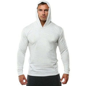 <b>Men's</b> Fitted Hooded Long Sleeve Solid Color <b>Pullover</b> Top Red All Seasons Apparel - Product Image 2