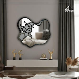 Stainless Steel PVD Coated Frame <b>Mirror</b> Anti-Fog Eco-Friendly Art Decor <b>Mirror</b> Fabric Laminated Glass for Wedding Bathroom - Product Image 2