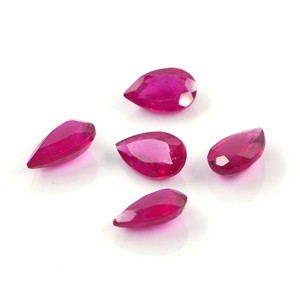 Rubis naturels de Bangkok, formes poire calibrées 7x10mm, pierres précieuses de rubis naturelles facettées en vrac pour la fabrication de bijoux, prêtes à l'emploi - Product Image 1