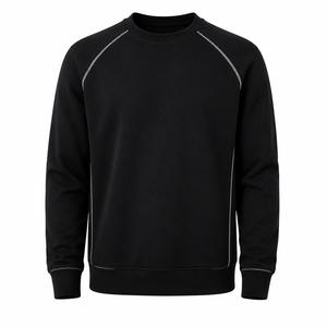 Men Stand Collar <b>Raglan</b> Sleeve Pullover Solid Color Fleece Knitted Long Sleeve Loose Fit Winter Casual Streetwear Sweatshirt - Product Image 1