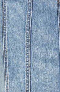 Mini-jupe en jean taille haute pour femme avec boutons sur le devant, coupe droite, style décontracté bleu délavé - Product Image 6