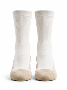 White Crew Woven Eco-Friendly Breathable Anti-Slip Sports <b>Socks</b> Custom Logo <b>Black</b> Stripe Running Basketball Soccer Football - Product Image 2