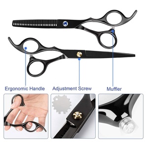 Nouvelles Ciseaux de Barbier Professionnels Droitiers en Acier Inoxydable Noir-Or de 6,0 Pouces Haute Performance – Kit Complet - Product Image 3
