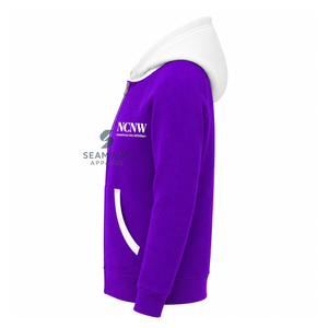 NCNW Sorority Women's Zip-Up Hoodie Tan Contrast Hood Full Zip <b>Long</b> Sleeve Embroidered Greek Letter Casual <b>Sweatshirt</b> - Product Image 3