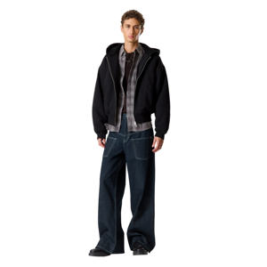 Sudaderas con capucha para hombre, de alta calidad, 100% algodón polar, extragrandes, 500 g/m², con logotipo personalizado, para uso en invierno, color negro. - Product Image 2