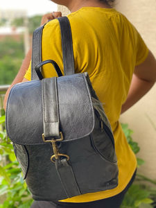 Nouveau Style Vintage marron Crunch cuir sac à dos voyage sac à dos bureau cuir grande capacité sac de voyage - Product Image 2