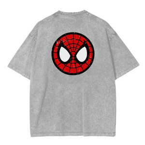 Unisex Gray Crew Neck T-Shirt Short Sleeve 100% Cotton Loose Fit Embroidered Red <b>Roses</b> Front Solid Color All Seasons - Product Image 2