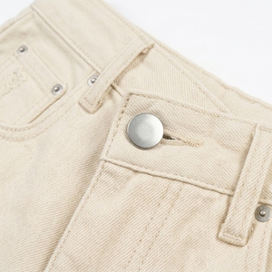 Summer Wholesale Denim Shorts for Men Unisex <b>Boot</b> Cut Bermuda Style Mid Waist <b>Vintage</b> Wash Button Front Quick Dry Streetwear - Product Image 5