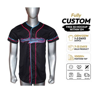 Maillot de baseball noir personnalisé à manches courtes avec fermeture boutonnée, impression par sublimation, Sigma Alpha Epsilon, unisexe, respirant, séchage rapide, devant - Product Image 1