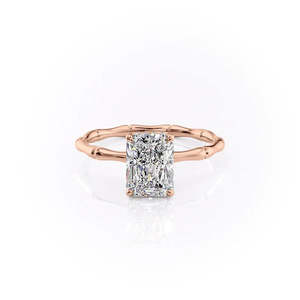 Elegant <b>Stack</b> Style Elongated Moissanite Diamond Dainty Knotted Link <b>Sterling</b> <b>Silver</b> Promise <b>Ring</b> - Product Image 3