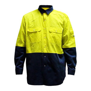 Camisas de Trabajo Reflectantes de Alta Visibilidad al por Mayor, Chaqueta Impermeable de Manga Larga, Algodón Poliéster 240GSM, Ropa de Seguridad para la Construcción - Product Image 6