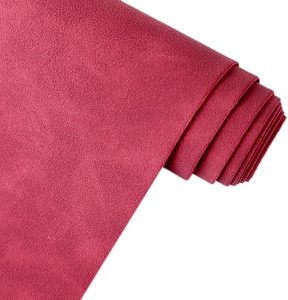 Cuir de vachette souple bordeaux massif en suède fendu pour meubles, vêtements et accessoires - Product Image 3