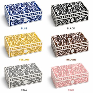 Indian Supplier Luxury Bone Inlay Organizer <b>Box</b> With Handmade Geometric Design For Bedroom Office And Living Room for Sale - Product Image 2