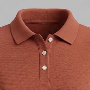 Polo en coton doux pour femme, col montant côtelé, 100 % coton, vente directe d'usine, couleur personnalisée - Product Image 4