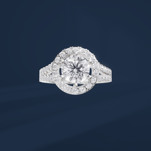Bague de fiançailles de luxe pour femme de la marque DIFF, diamant de laboratoire classique taille brillant, plaqué platine PT950, diamant certifié IGI - Product Image 2