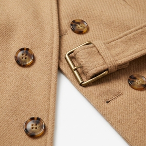 Manteau d'hiver en mélange de laine avec col en fourrure, ceinture, longueur mi-longue, vêtements d'extérieur pour femmes, style décontracté vintage - Product Image 6