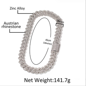 Iced Out <b>Cuban</b> <b>Link</b> <b>Chain</b> Moissanite Diamond 925 <b>Silver</b> Hip Hop Statement Necklace - Product Image 6