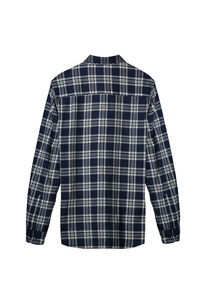 Camisa de Franela a Cuadros Azul Marino para Hombre, Manga Larga, con Botones, Informal, para Trabajo, con Doble Bolsillo en el Pecho, Nueva Camisa de Algodón 2026 - Product Image 2