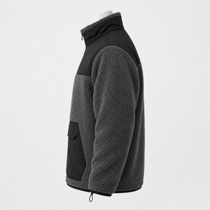 Men Polar Sherpa <b>Jacket</b> Made With Soft Plush Fabric And A Comfortable Silhouette For Cold Days Travel Hiking & Casual Activities - Product Image 4