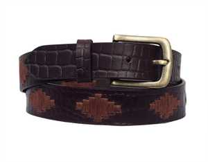 Ceinture Polo de Luxe en Cuir de Vache Indien Bleu Glacé avec Boucle à Bande Rouge, Qualité Supérieure, Fabriquée en Alliage Véritable - Product Image 5