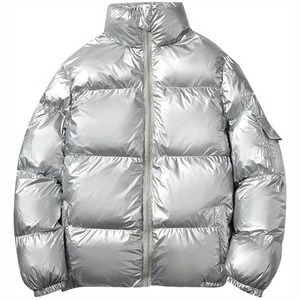 High Quality Men's Puffer <b>Jacket</b> <b>Hooded</b> Heavyweight Windproof Shiny Puffer <b>Jacket</b> Thick Polyester <b>Padded</b> Windbreaker <b>Jacket</b> - Product Image 2