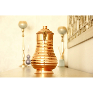 Polished Copper Water Pitcher with Lid Metal Handle 1.5L Vintage <b>Drinkware</b> for Home Wedding Banquet <b>Accessories</b> Supplies - Product Image 2