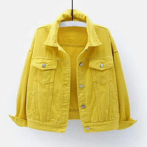 Chaquetas Unisex de Mezclilla Rosa, Estilo Casual, para Invierno, Manga Corta, Cuello Camisero con Botones, Estilo Primavera, Chaquetas para Hombre - Product Image 5