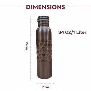 ขวดทองแดงแท้ 1 ลิตร ผลิตจากทองแดงคุณภาพสูง ออกแบบเป็นรูปทรงขวดทองแดงแบบดั้งเดิม ใช้งานได้ยาวนาน - Product Image 4