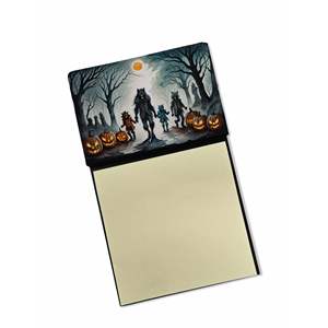 Bloc-notes auto-collant NOUVEAU Halloween Spooky Werewolves Design Distributeur rechargeable avec bloc-notes vierges Accessoires de bureau - Product Image 1