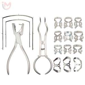 High Quality Class I Red Case Manual Dental Rubber Dam <b>Punch</b> <b>Set</b> Stainless Steel Surgical Clamps Forceps OEM - Product Image 2