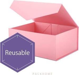 Caja de Regalo Magnética Rosa de Cartón Rígido de Lujo de 10 x 6 x 3 Pulgadas para Regalos, Empaque Minorista y Cajas de Regalo al por Mayor - Product Image 5