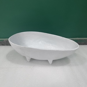 Bandeja Decorativa Ovalada Moderna de Aluminio T565 con Acabado Blanco para Mesa de Comedor, Diseño Artesanal - Product Image 5