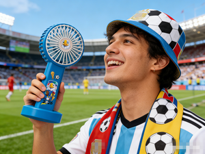 Mini ventilateur électrique portable 2 vitesses avec batterie au lithium pour la Coupe du Monde de Football 2026 aux États-Unis, en Australie, au Canada et au Brésil - Product Image 3
