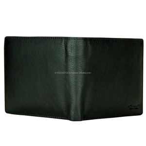 Wholesale <b>Men's</b> <b>Real</b> Leather Short Custom Logo <b>Black</b> RFID Blocking Card Holder Open Closure Polyester Competitive Pricing - Product Image 2
